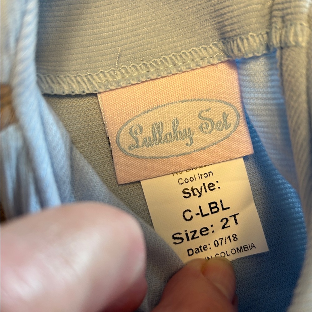 New with Tags Lullaby Set Smocked Light Blue Corduroy One-Piece Romper - Picture 4 of 5